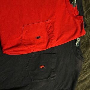 Set of 2 Bundle Ralph Lauren polo tshirt XL 18-20 boys pocket TShirt Red Navy